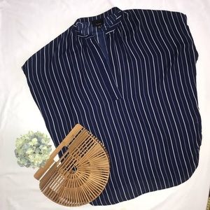 Navy blue striped top